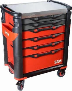 Servante Grand Volume 6 Tiroirs SAM OUTILLAGE Plateau Inox - 416 -Atelier D'outillage 416h 01