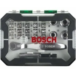 Set D’embouts De Vissage + Cliquet BOSCH 26 Pièces - 2607017322 -Atelier D'outillage AEA90129 2