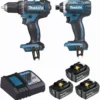 Ensemble De 2 Machines MAKITA 18V Perceuse Visseuse Ø 13 Mm DDF482 + Visseuse à Chocs 165 Nm DTD152 - DLX2127TJ1 -Atelier D'outillage DGA83022 1