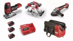 Lot 18V FLEX - Scie Sauteuse + Scie Circulaire + Meuleuse - 3 Batteries + Chargeur + Accessoires