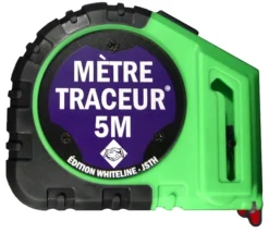 Mètre Traçeur 5m + 10 Mines édition Whiteline JSTH - Blanc - MT5-B