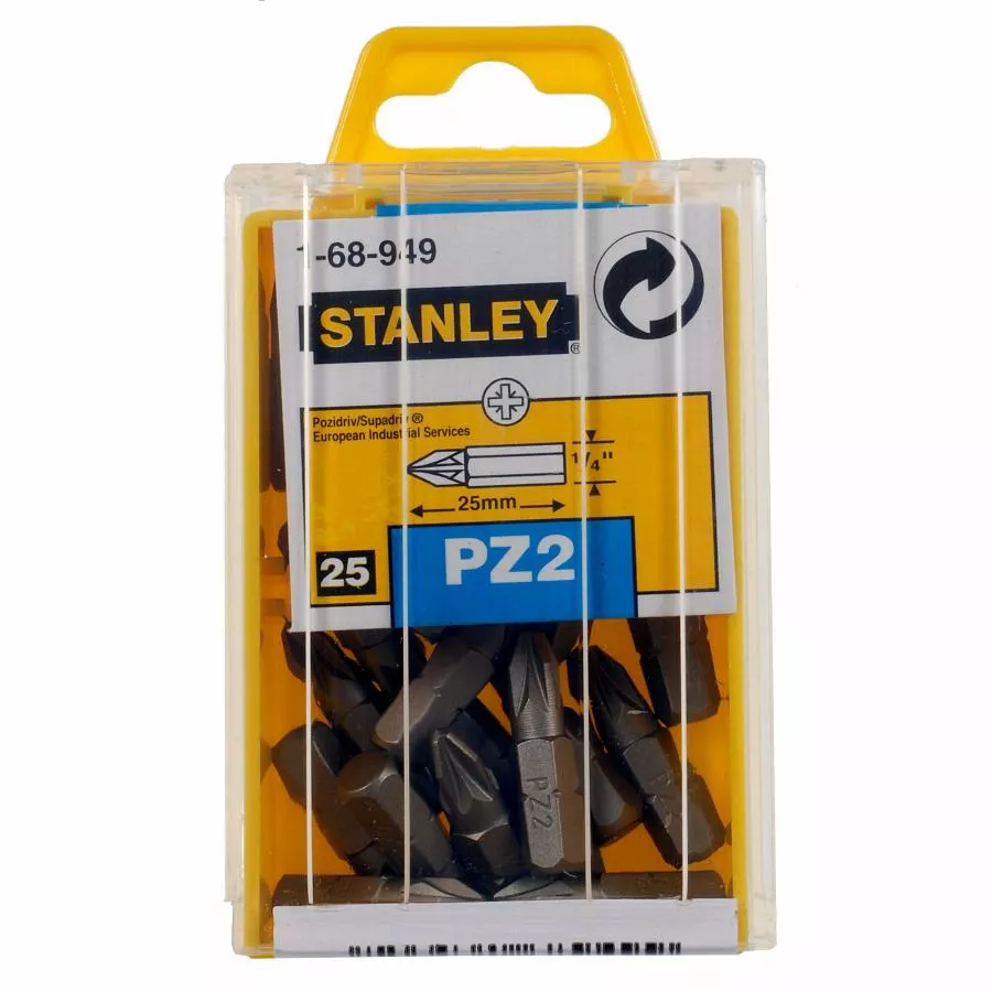 Stanley Embout De Vissage Pozidriv Pz2 25mm - 25pieces - 1-68-949 3 Stanley Embout De Vissage Pozidriv Pz2 25mm - 25pieces - 1-68-949