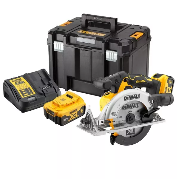 Scie Circulaire 165 Mm XR 18V DEWALT + 2 Batteries 5Ah + Coffret Tstak - DCS565P2-QW 5 Scie Circulaire 165 Mm XR 18V DEWALT + 2 Batteries 5Ah + Coffret Tstak - DCS565P2-QW – Image 3