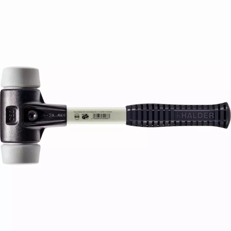 Maillet HALDER SIMPLEX TPE Moyen Avec Boîtier En Fonte Malléable Renforcée Et Manche En Fibre De Verre - D=50 Mm - 3703.050 3 Maillet HALDER SIMPLEX TPE Moyen Avec Boîtier En Fonte Malléable Renforcée Et Manche En Fibre De Verre - D=50 Mm - 3703.050