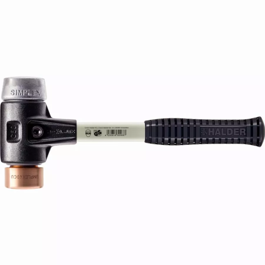 Maillet HALDER SIMPLEX Cuivre / Métal Doux Avec Boîtier En Fonte Malléable Renforcée Et Manche En Fibre De Verre - D=30 Mm - 3749.030 3 Maillet HALDER SIMPLEX Cuivre / Métal Doux Avec Boîtier En Fonte Malléable Renforcée Et Manche En Fibre De Verre - D=30 Mm - 3749.030